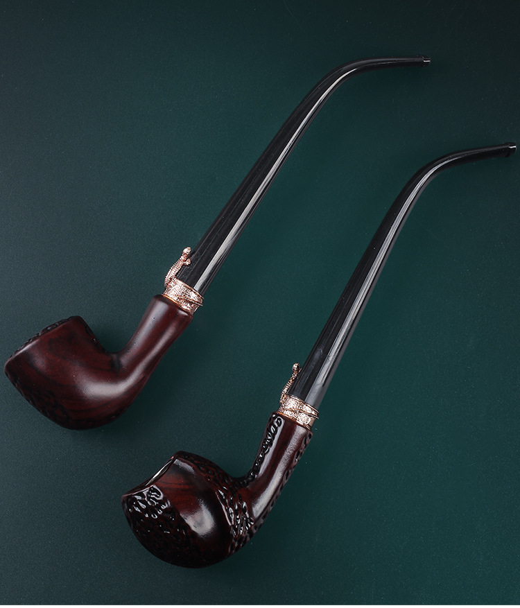 tẩu thuốc nhựa sừng cán dài cực đẹp sang trọng dài 24 cm, kèm theo hộp đựng