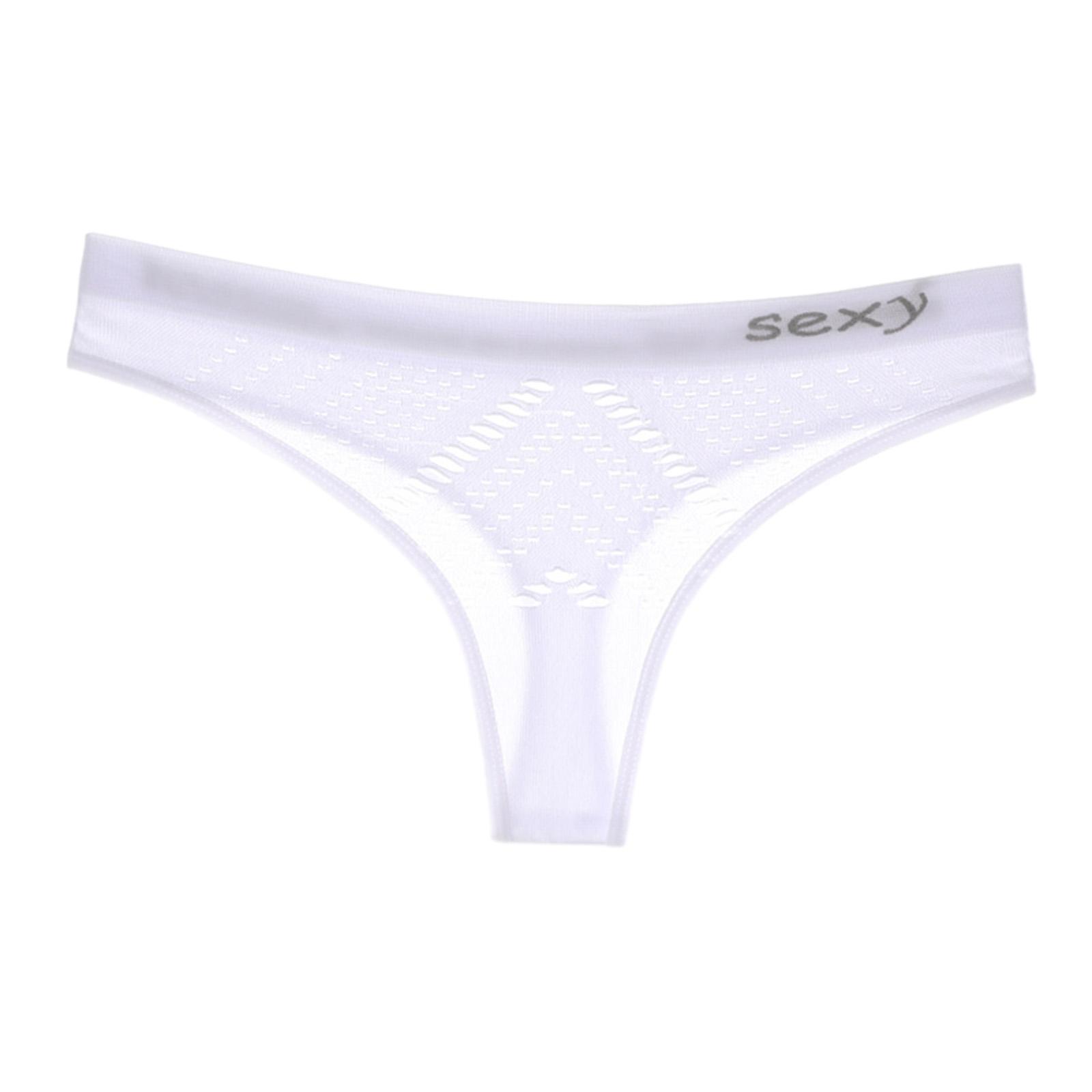 Women Underwear Panties Low Waist Lingerie Elastic Soft Hollow Out Lady Thongs Briefs for Yoga Pants Dress Jeans Gowns Travel