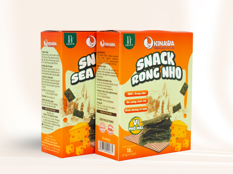 Snack rong nho dinh dưỡng Okinawa - Vị phô mai - Hộp 18gr