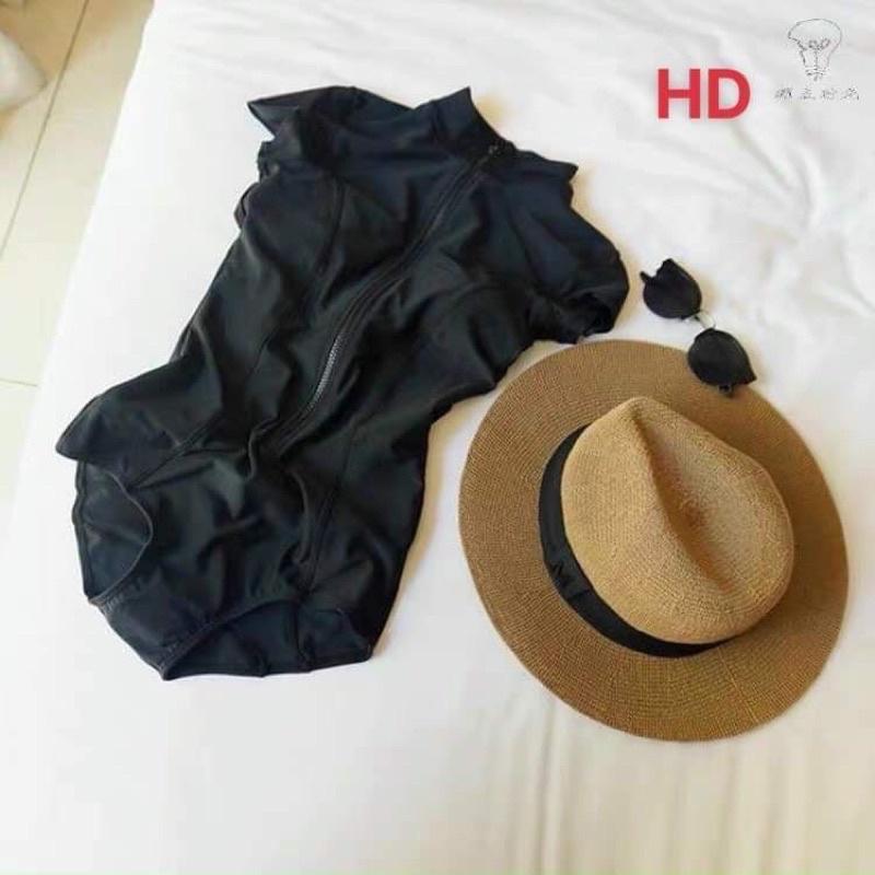 Bộ bơi đen cộc tay HD chống nắng mùa hè