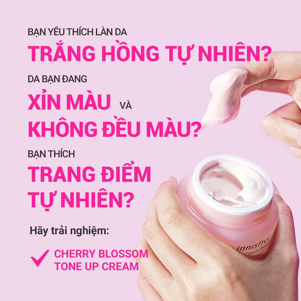 Kem Dưỡng Ẩm Sáng Da Từ Hoa Anh Đào Đảo Jeju Innisfree Cherry Blossom Tone Up Cream 50Ml - 131171021