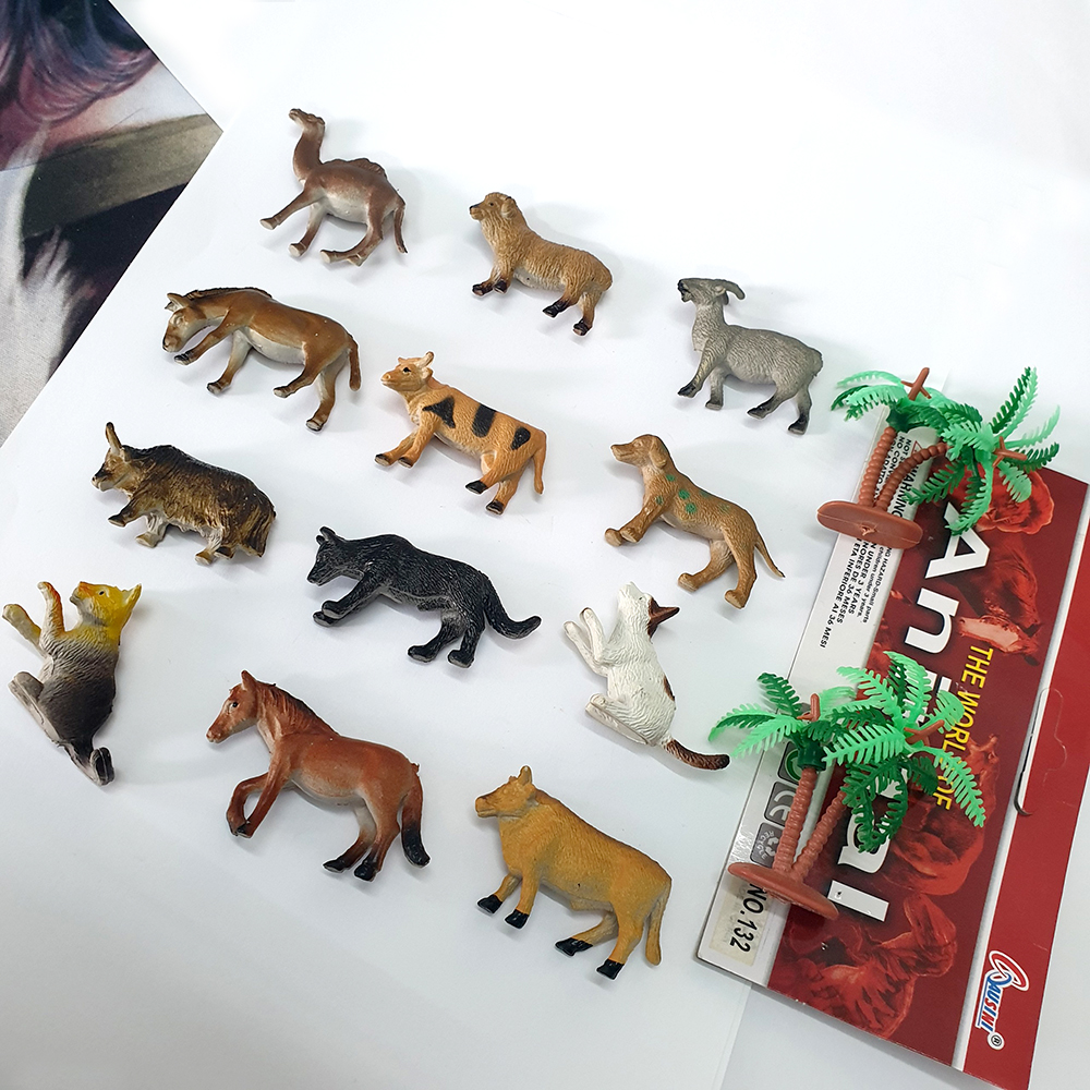 Đồ chơi 12 mô hình thế giới động vật New4all Animal World 132 cho bé 3 tuổi học tập, nhập vai và phát triển trí não