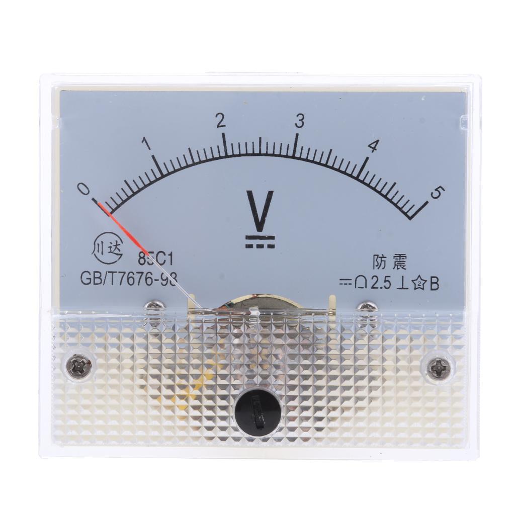 85C1 Fine Tuning Dial Analog Voltage Panel Meter Gauge DC 0-5V
