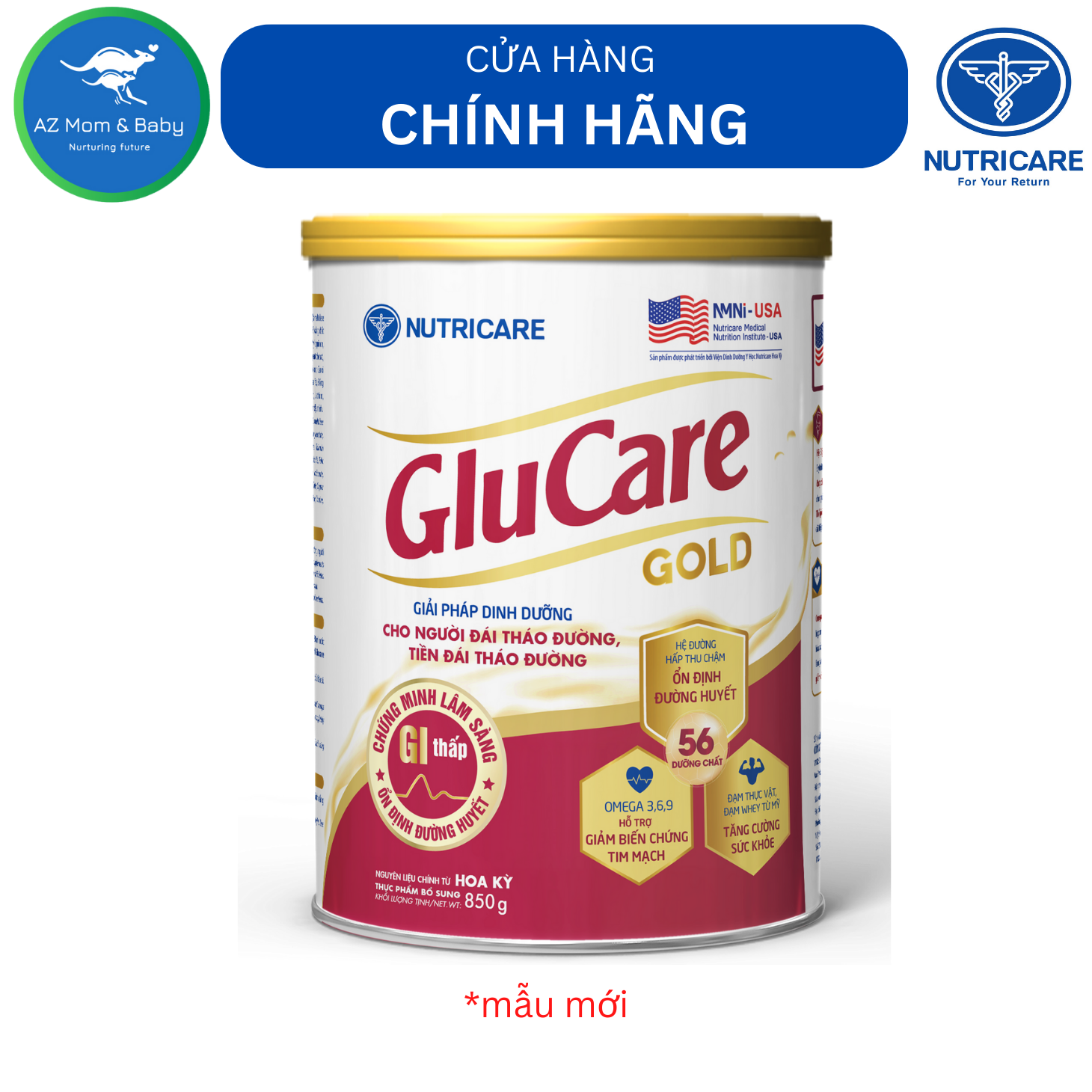 Sữa bột Nutricare Glucare Gold dinh dưỡng cho người tiểu đường (900g)