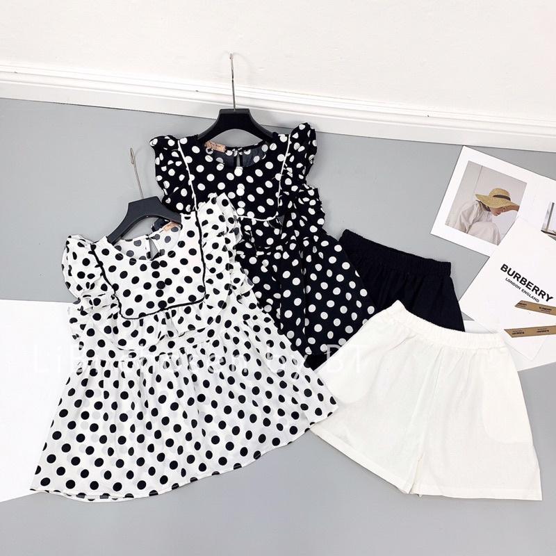 Set áo chấm bi + quần