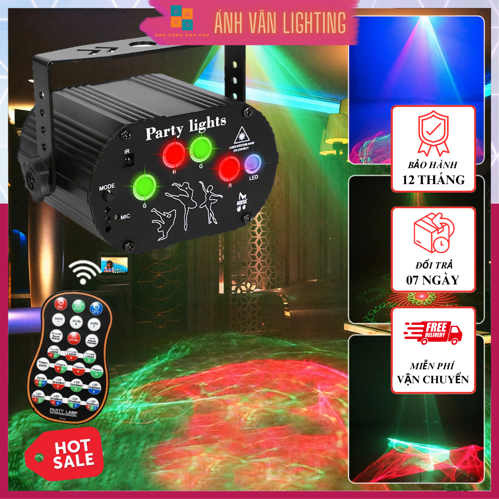 Đèn Laser Mini 5 Cổng Màng Ảo 3D - 2IN1 Nháy Theo Nhạc Trang Trí Phòng Bay Phòng Ngủ Karaoke