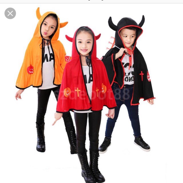 Aó choàng sừng hoá trang cosplay HALOWEEN ( màu ngẫu nhiên )
