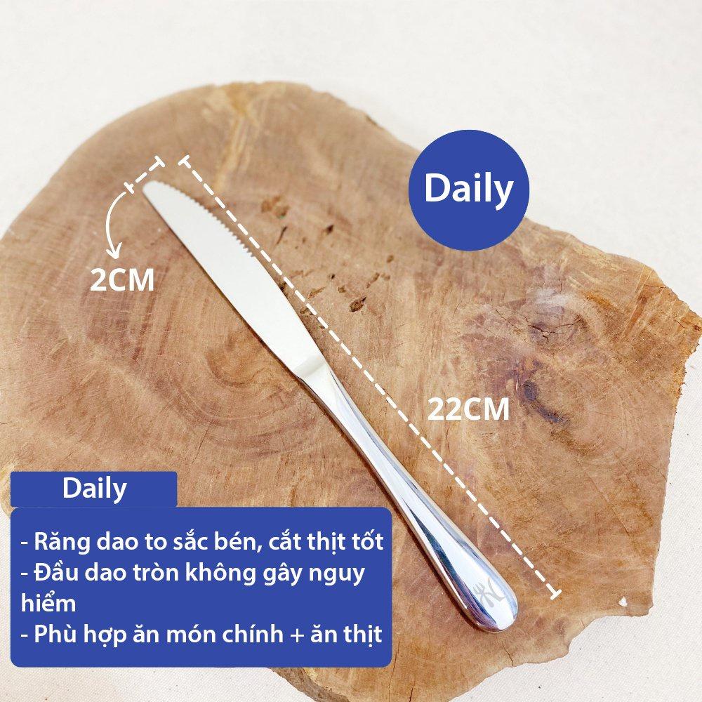 Bộ DAO MUỖNG NĨA ăn bít tết Miura Daily inox 18/0 xuất khẩu Châu Âu cao cấp, chống trơn trượt