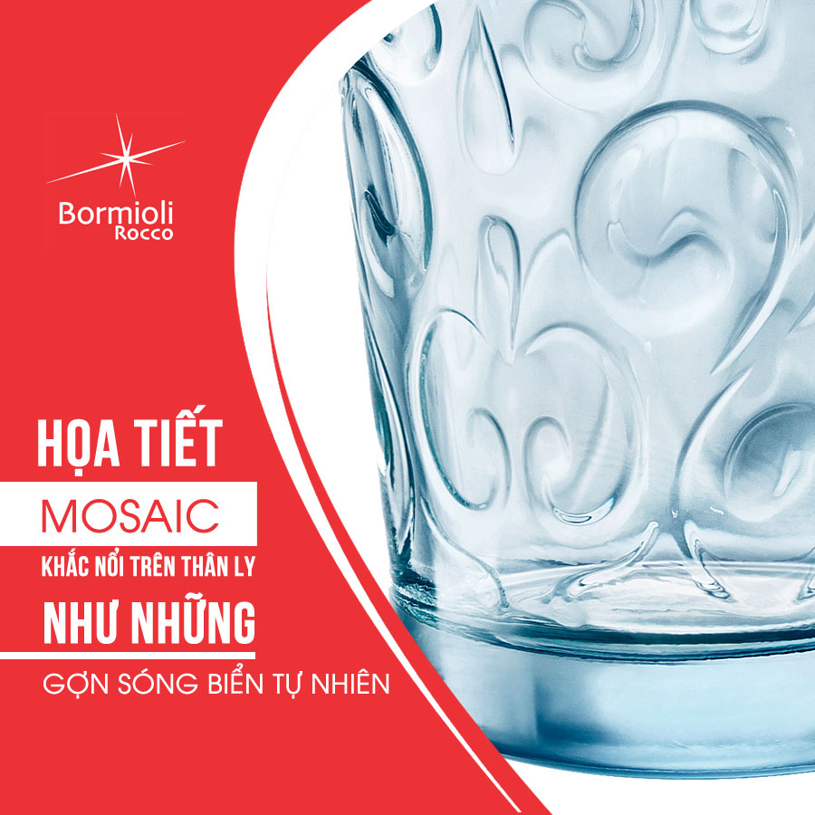 Bộ 6 Ly Thủy Tinh Naos Bormioli Rocco 530334B45321990 - Hồng