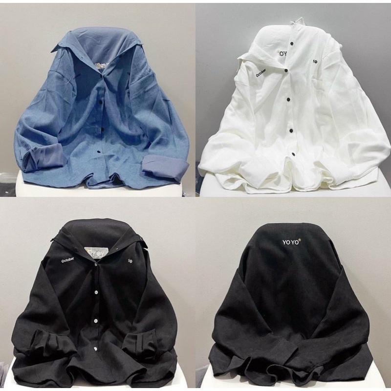 Áo Sơmi chất da lộn Oversize Nam Nữ Unisex Form Đẹp