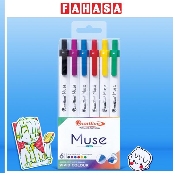 Vỉ 6 Bút Lông Màu Muse Vivid Dạng Bấm - Quantum