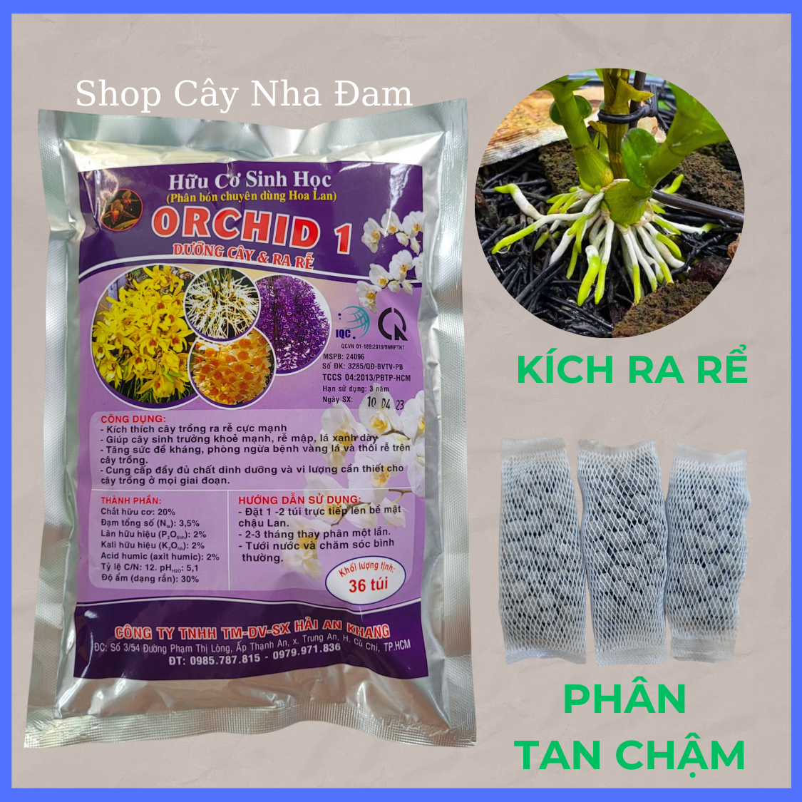 Phân Bón Kích Thích Ra Rể ORCHID Cho Hoa Lan, Cây Cảnh, Dưỡng Cây, Tan Chậm