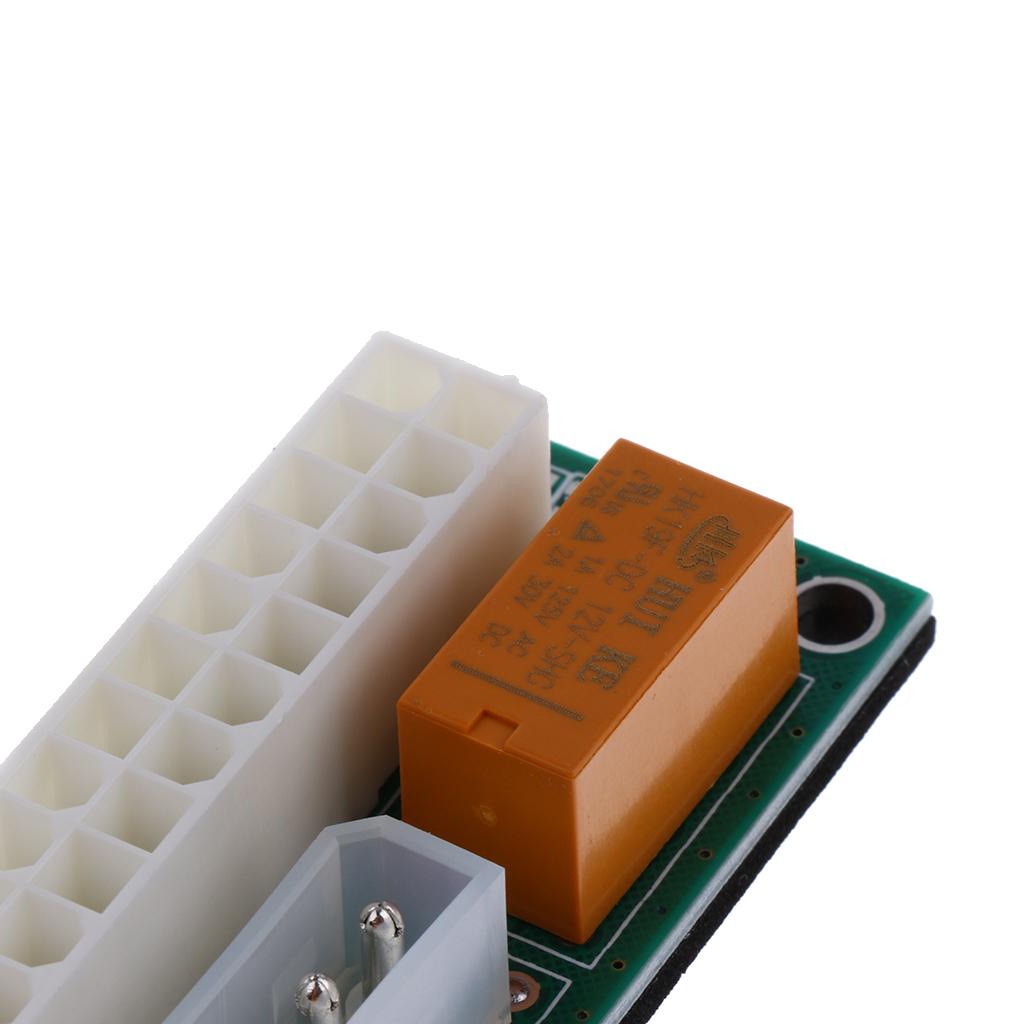 2X ATX 24Pin to 4Pin Dual PSU Power Supply Synchronous Start Line Extender Card