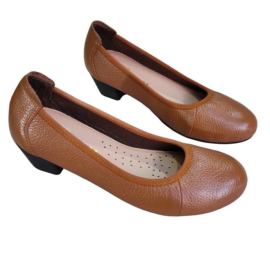 Giày Búp Bê Nữ Cao Gót HA NAM Da Bò Thật Thời Trang Cao Cấp 5cm GBBN2076