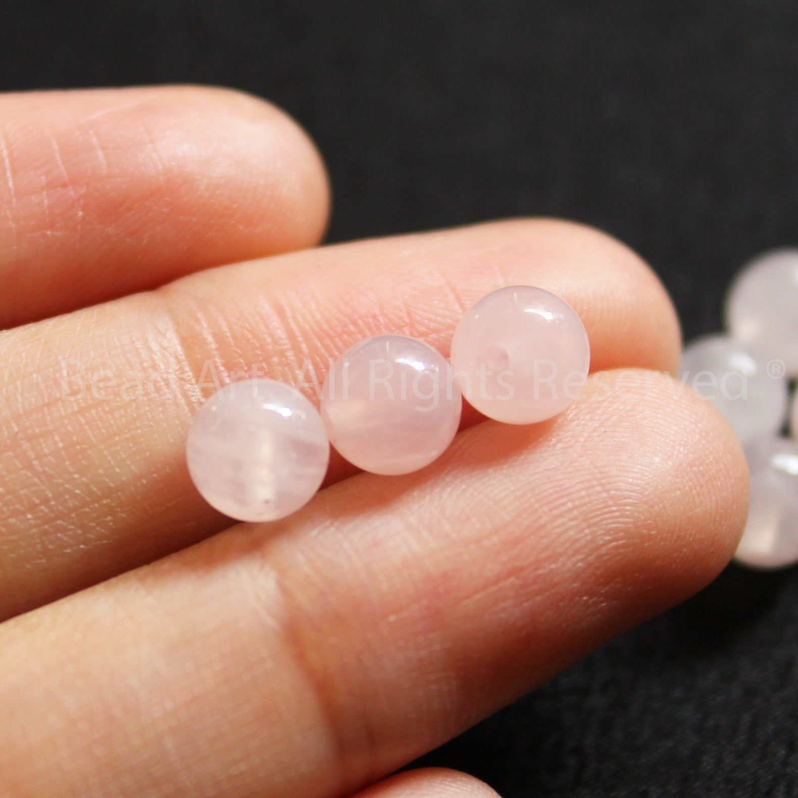 [1 Hạt/ 3 Hạt] 6MM Đá Thạch Anh Hồng, Rose Quartz Tự Nhiên Loại AB, Đá Phối Vòng Tay Phong Thuỷ, Chuỗi Hạt, Trang Sức, Mệnh Hoả, Mệnh Thổ - Bead Art