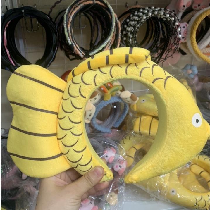 Bờm cài tóc bản rộng siêu đáng yêu chống trượt hỗ trợ rửa mặt dễ phối đồ dành cho nữ hình con cá