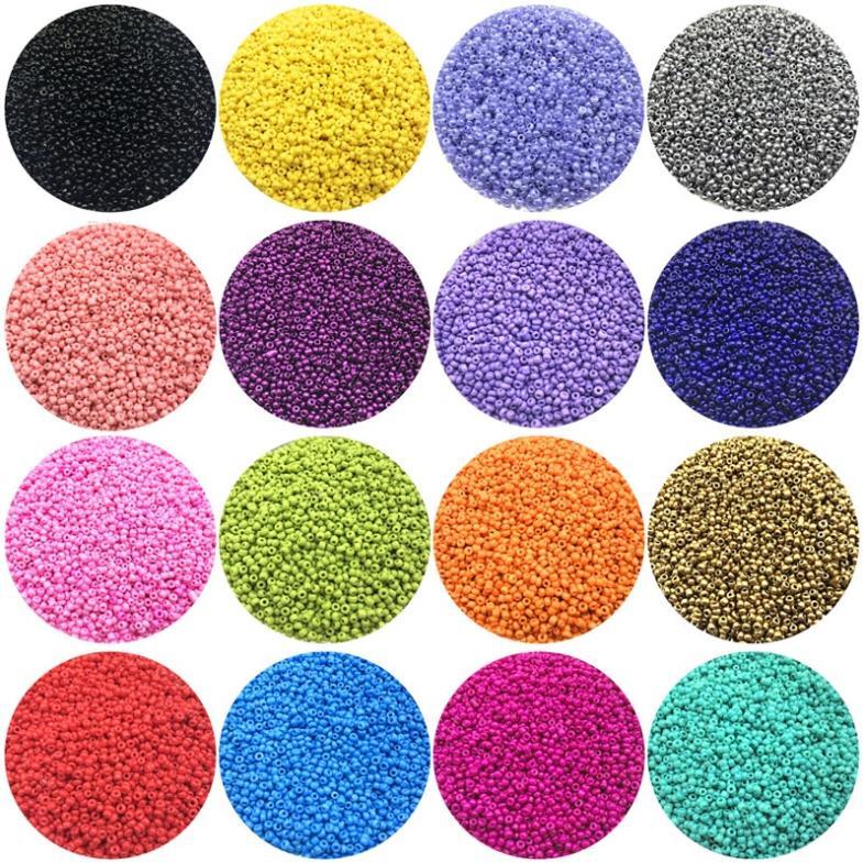 Set 1000 hạt cườm thủy tinh 2mm dùng làm đồ trang sức thủ công chuyên nghiệp
