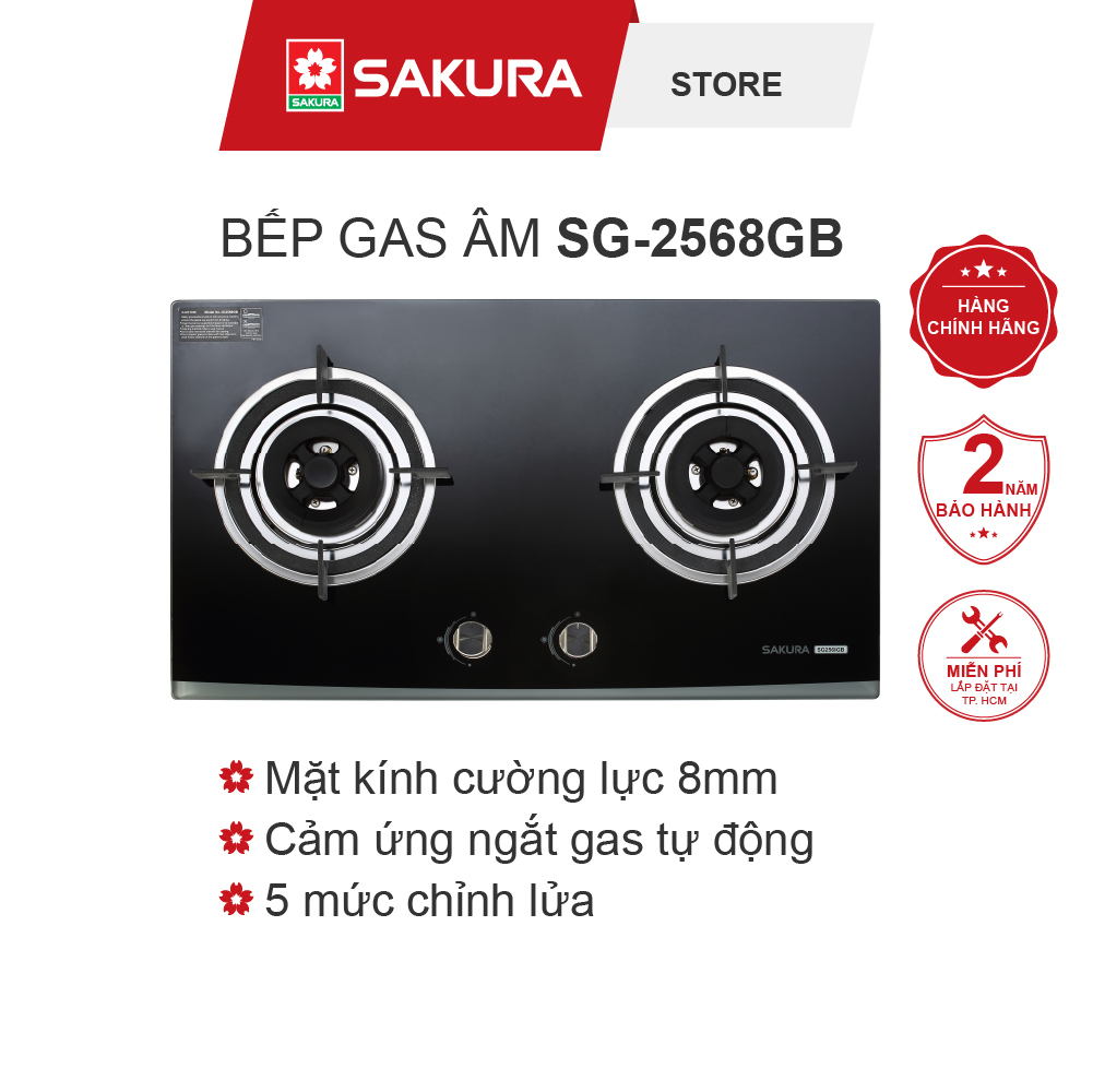 Bếp gas âm SAKURA SG-2568GB - Hàng chính hãng