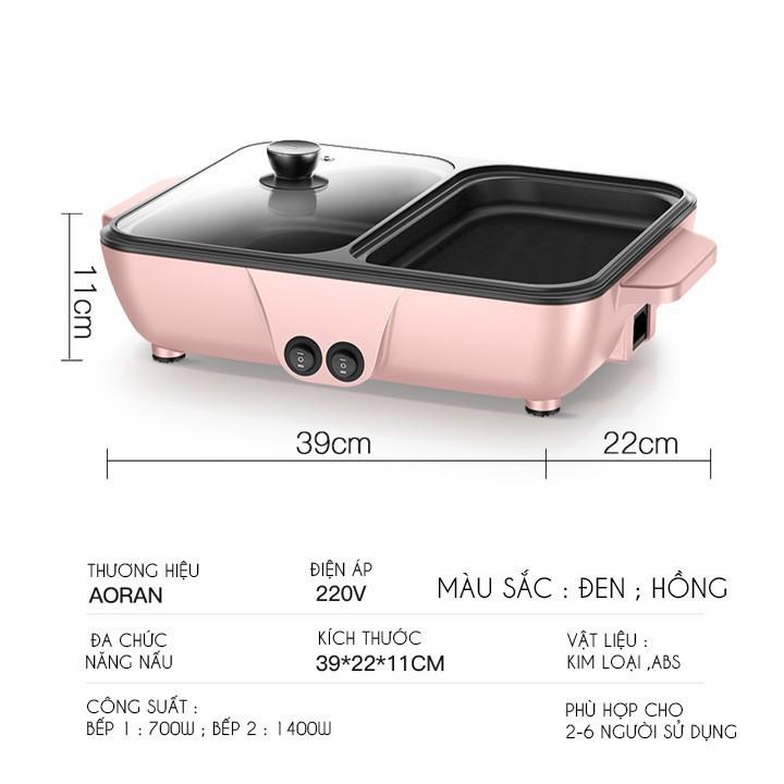 Bếp Lẩu Nướng Đa Năng 2 Ngăn Nồi Mini Nướng 2 in 1 Z9 Hàn Quốc Chính Hãng