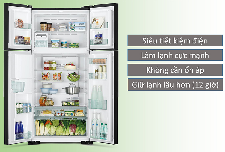 Hình ảnh Tủ lạnh Hitachi Inverter 540 lít R-FW690PGV7 GBK