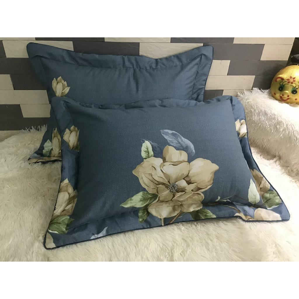 Vỏ gối nằm lót bông Cotton Hàn 50x70cm cả viền, chất liệu dày dặn, thấm mồ hôi tốt, khóa kéo (1 sản phẩm có 2 vỏ gối)