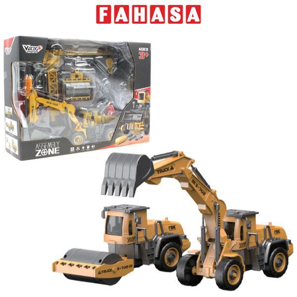 Đồ Chơi Lắp Ráp DIY Xe Cẩu Có Đèn Và Âm Thanh - Vecto VT9101D