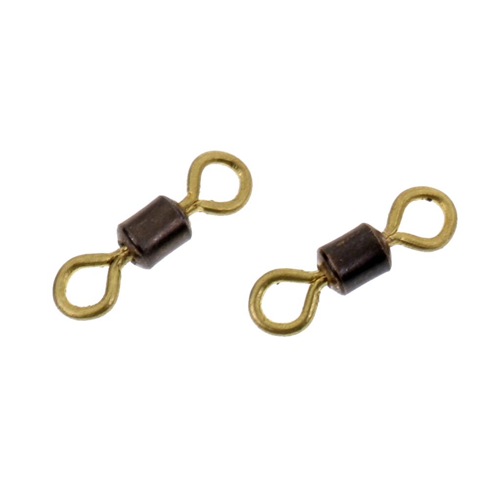 50x Double Color Fishing Rolling Swivel Brass Fishing Tackle Accessories 12#