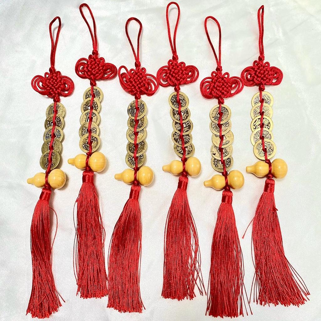Dây Treo xe ô tô Kim Tiền Hồ Lô May Mắn, Dây Ngũ Đế Chiêu Tài Chiêu Lộc- 100% Như Hình