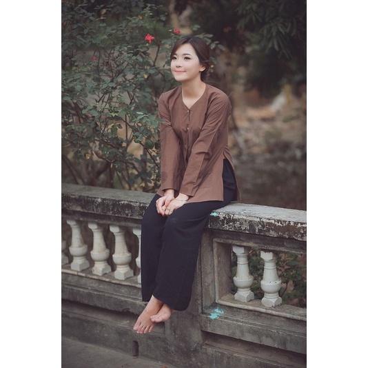 Áo bà ba nâu không kèm  quần - Nâu