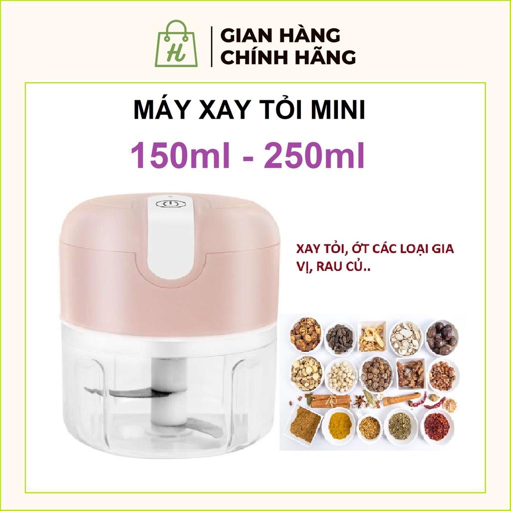 Máy xay mini cầm tay có thể sạc Máy xay tỏi ớt cầm tay dung tích 150ml-250ml