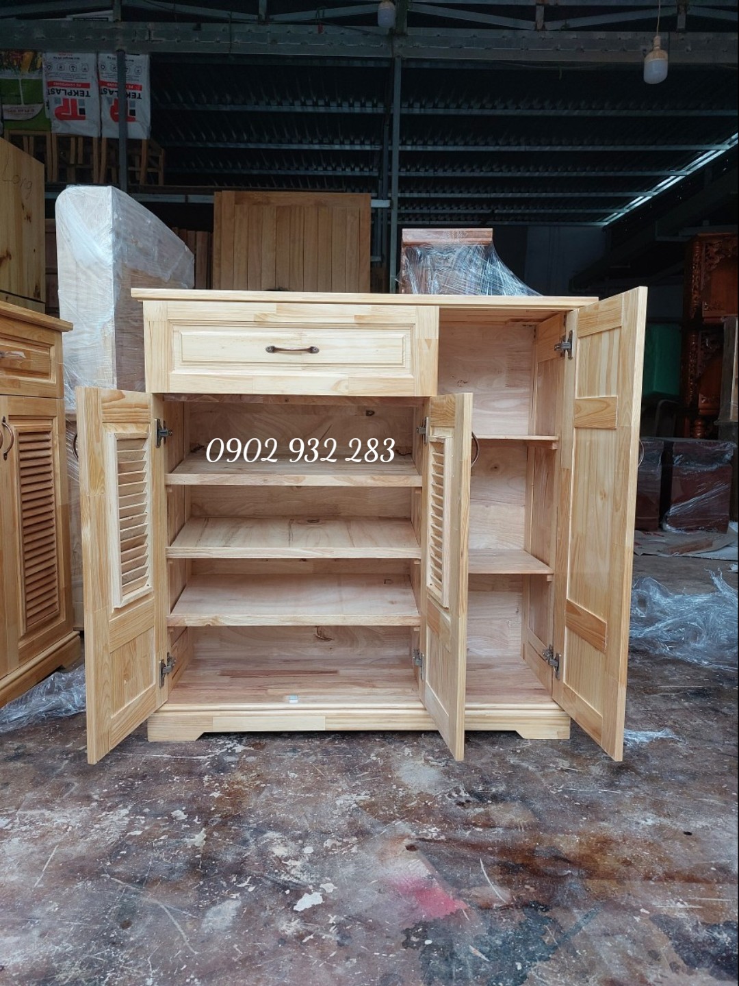 Tủ giày dép gỗ thông nhiều kích thước 100% gỗ tự nhiên TD03