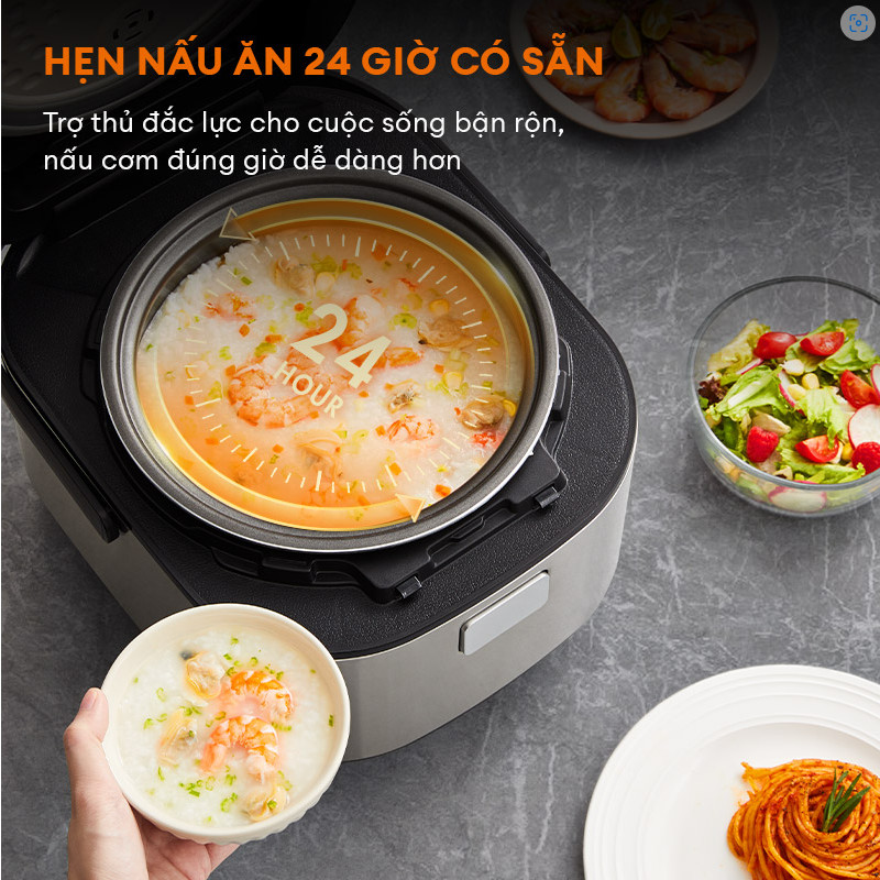 Nồi cơm điện tử thông minh dung tích 5L Gaabor GR-S50D nồi 1.8L 800W nhiều chế độ nấu, hẹn giờ, chống dính cao cấp - Hàng Chính Hãng - Chỉ Giao Hà Nội