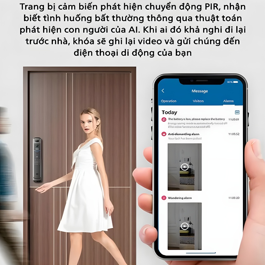 Bộ khóa cửa thông minh khuôn mặt 3D Face, vân tay, thẻ từ, mật khẩu và chìa cơ thương hiệu Philips DDL709-7HWS - Hàng chính hãng