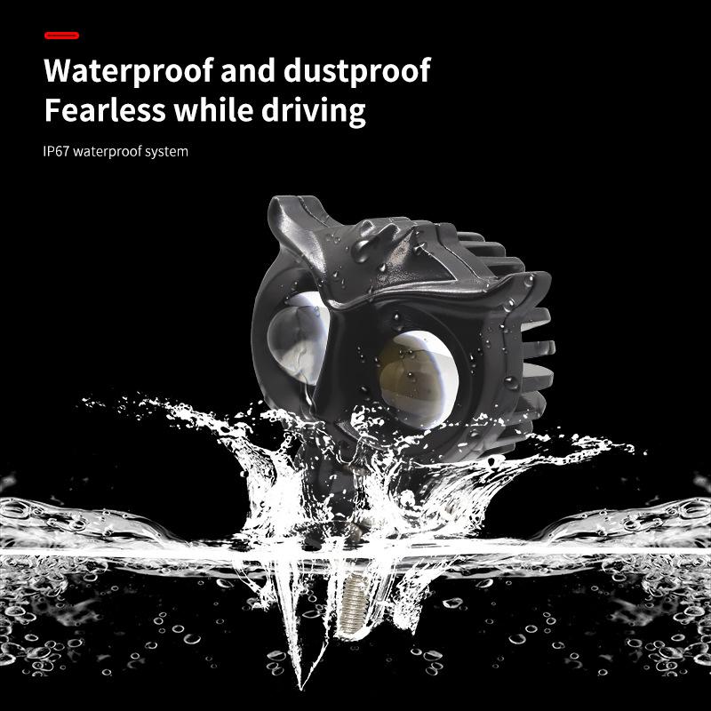 Đèn pha LED xe máy giá thấp nhất mô hình con cú đèn làm việc bên ngoài hai màu Đèn sửa đổi xe máy Harley đèn chiếu sáng xa và gần tích hợp