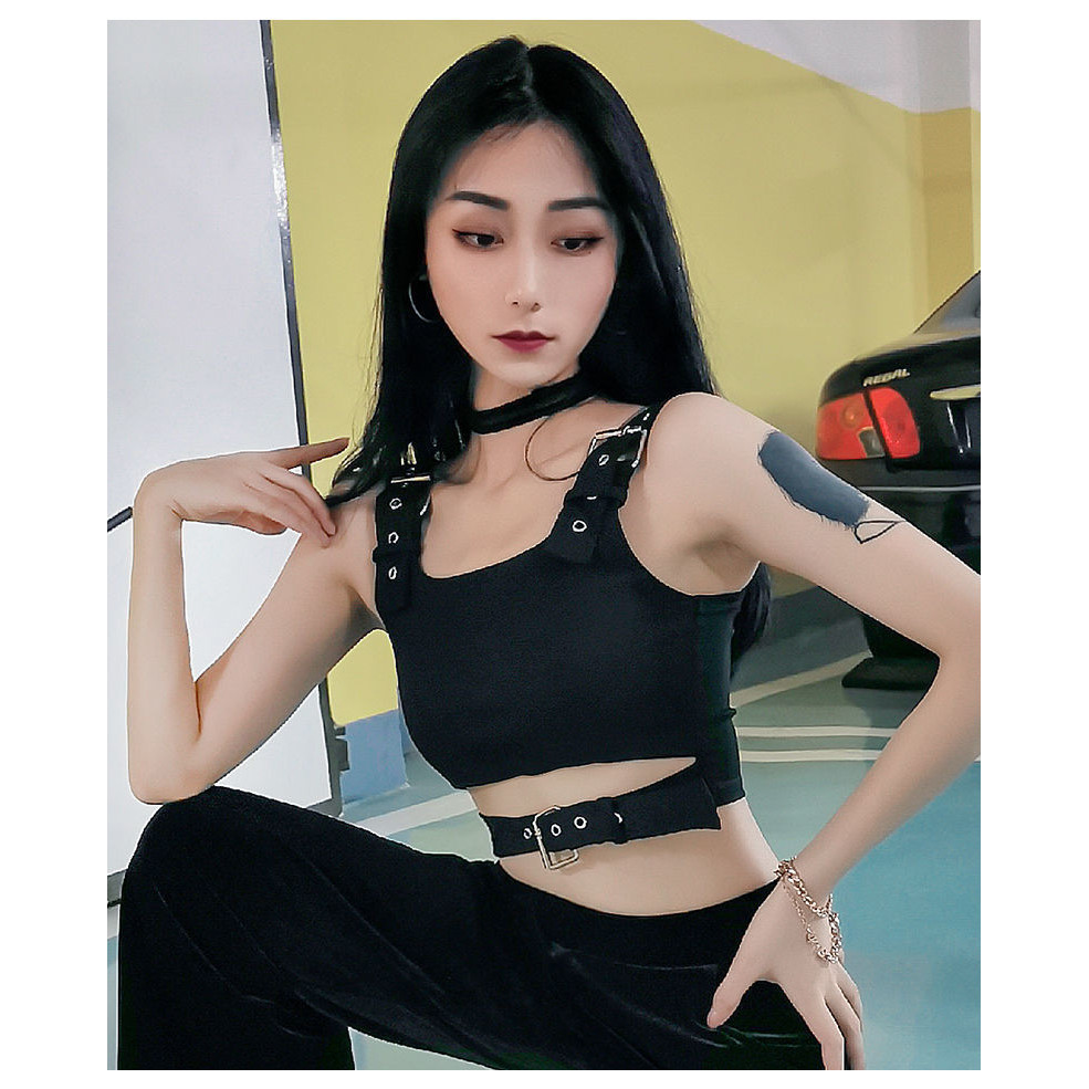 Áo kiều croptop cài khuy bấm Mã: AK2480 - ĐEN