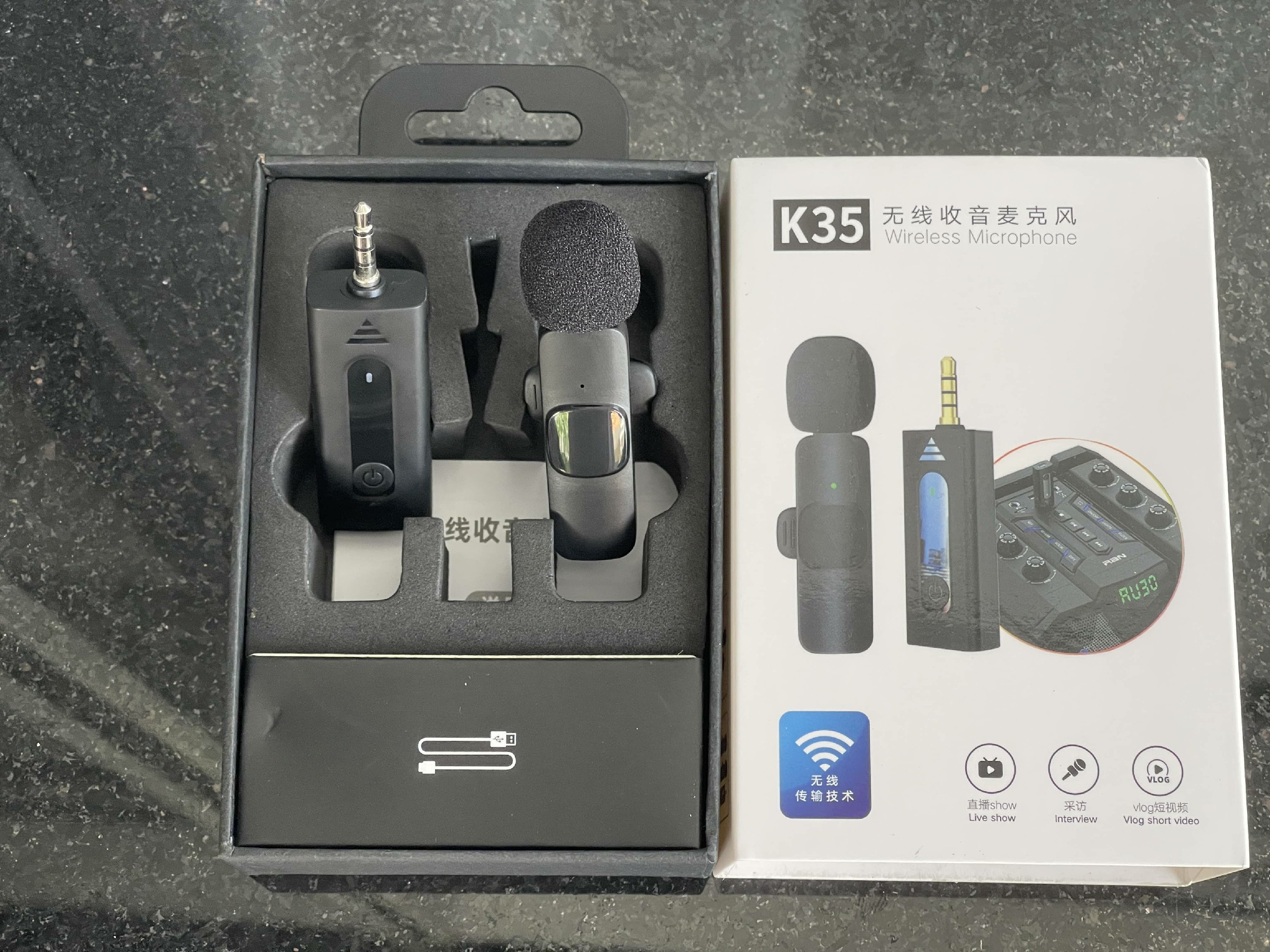 MICROPHONE K35-1 + 3.5MM KẸP ÁO SỬ DỤNG ĐỂ THU GIỌNG NÓI SIÊU TO RÕ-HT