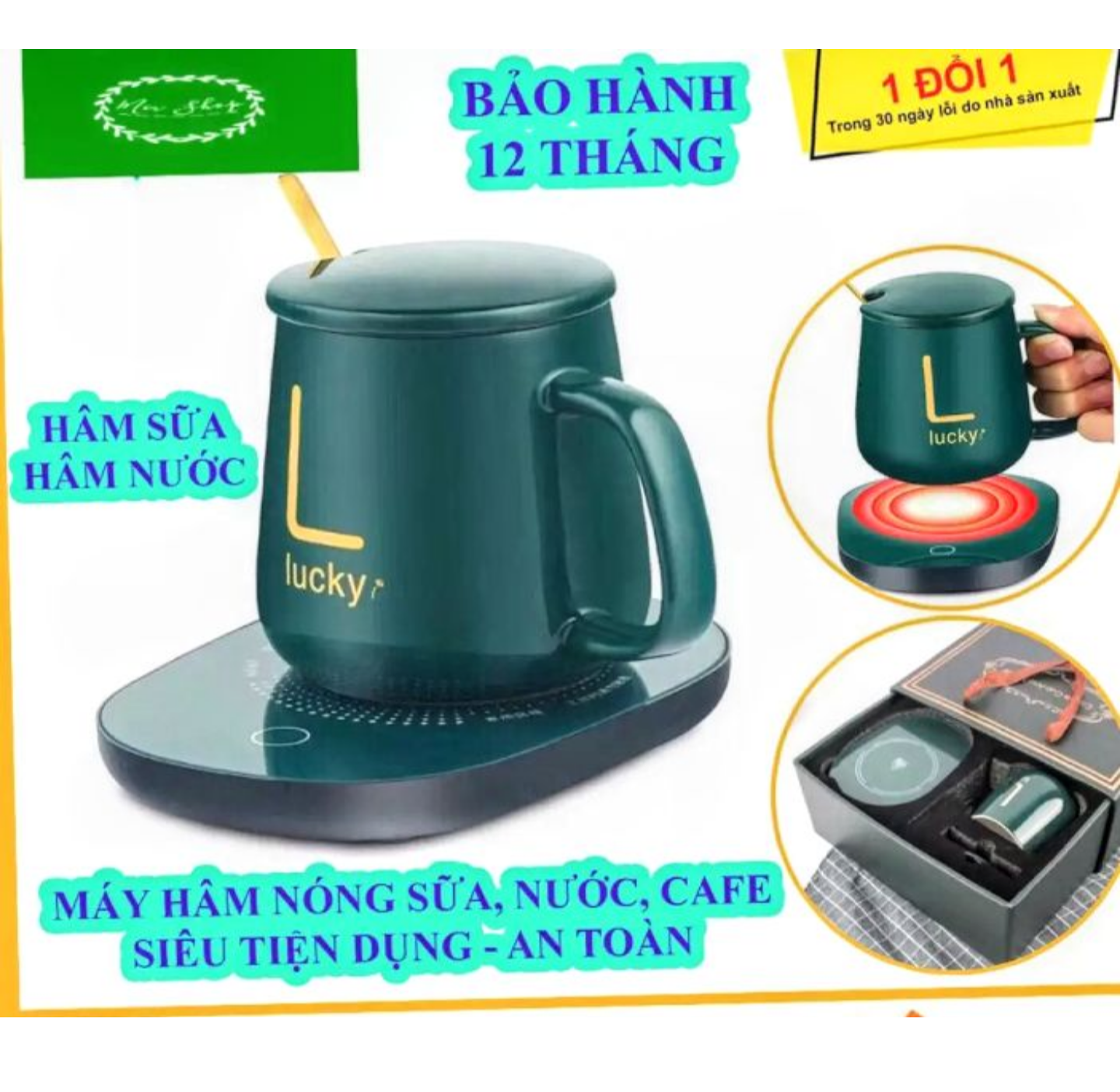 BỘ ĐẾ HÂM NÓNG CÀ PHÊ NƯỚC SỮA ĐA NĂNG TIỆN DỤNG MẪU MỚI TẶNG CỐC CAO CẤP