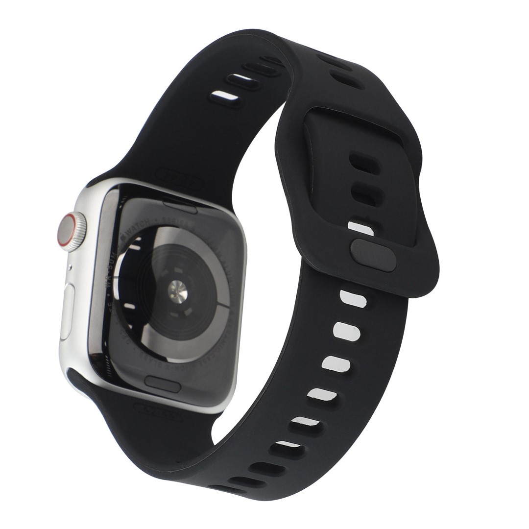 Dây Silicon Gel Sport Kai Dành Cho Đồng Hồ Apple - Hàng Chính Hãng - Đen - 384041Mm