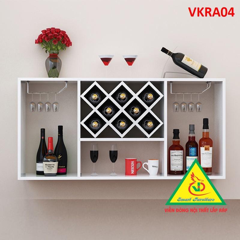 Kệ rượu trang trí treo tường VKRA04 - Nội thất lắp ráp