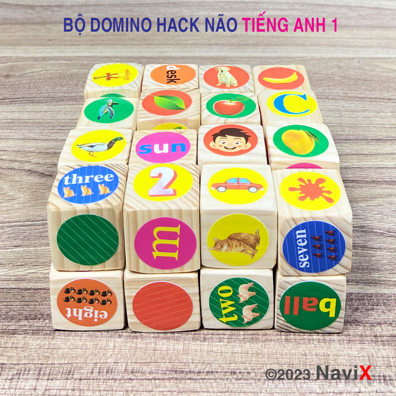 Bộ đồ chơi Domino hack não tiếng Anh 1