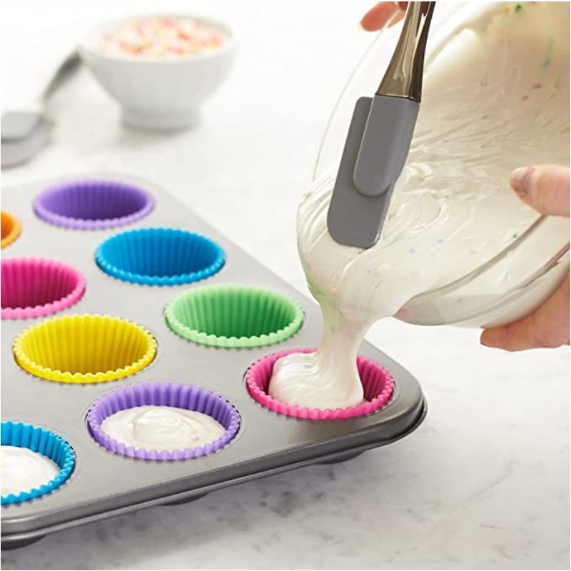 Cupcake silicone có thể tái sử dụng, 7cm, lót bánh cupcake không dính có thể tái sử dụng