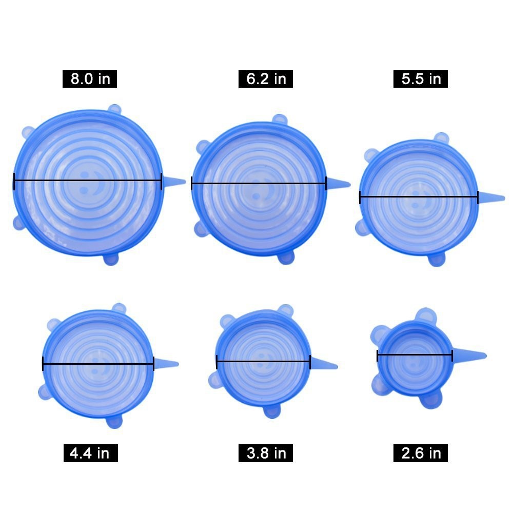 Bịt Thức Ăn 6 Cái Silicon để tủ lạnh tiện lợi an toàn có nhiều kích cỡ khác nhau