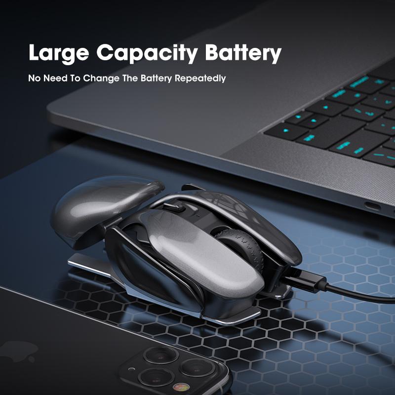 Tắt Tiếng Chuột Chơi Game Không Dây Công Thái 4 Nút 1600DPI Máy Tính Game Thủ Chuột Sạc Slience Quang Dành Cho Máy Tính Laptop