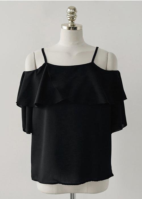 Áo Blouse Trễ Vai Viền Sóng