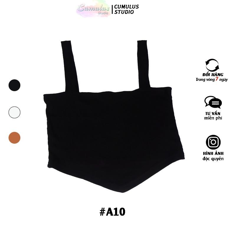 Áo croptop hai dây bản to Cumulus chất thun gân A10