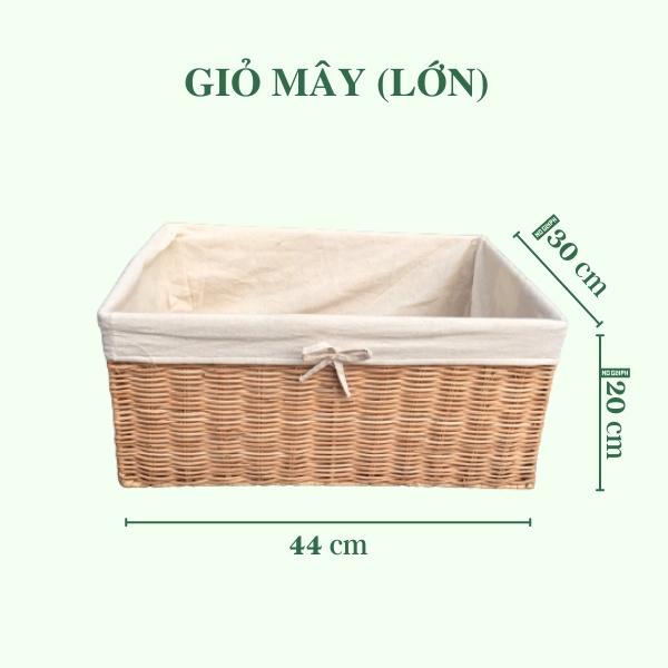 Giỏ Mây Đa Năng Đựng Đồ Có Vải Lót - Rattan Basket