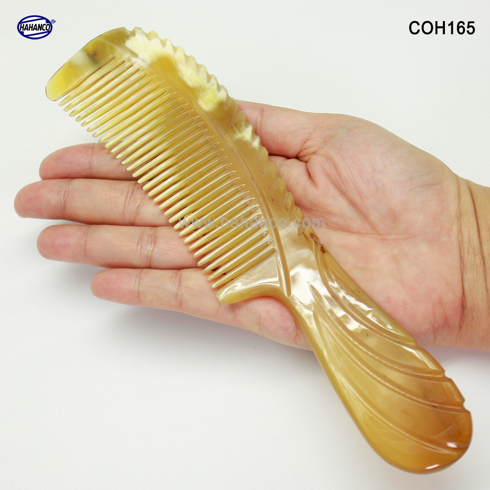 Lược sừng xuất Nhật COH165 - Thân khía dáng Cổ điển cao cấp đẹp hoàn hảo - Chăm sóc tóc - HAHANCO