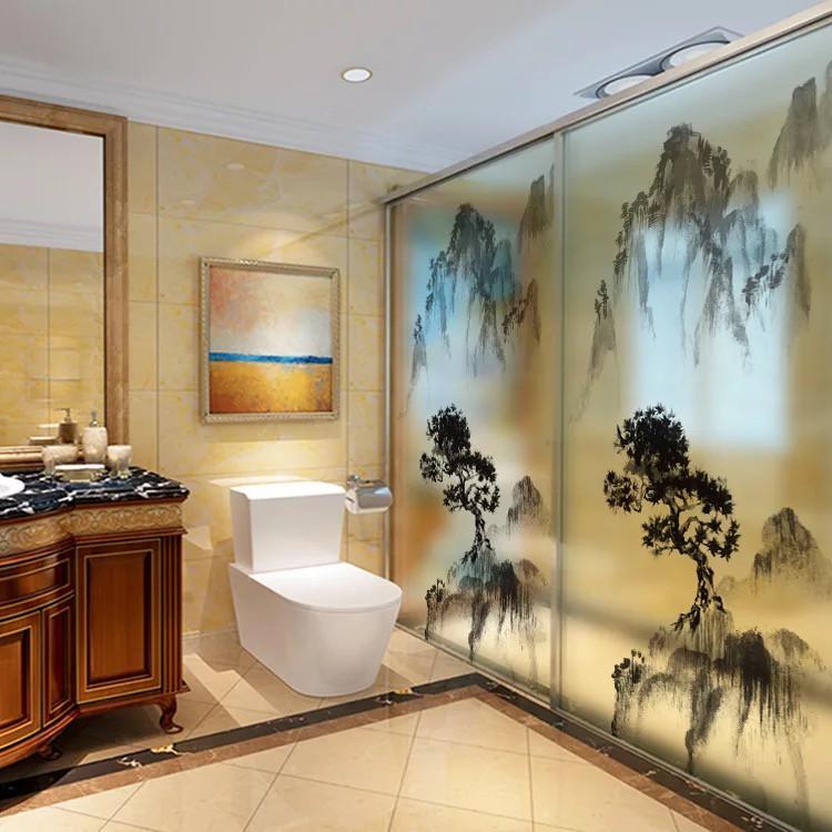 Decal trang trí kính cao cấp mẫu Ngọn Núi lớn và cây to