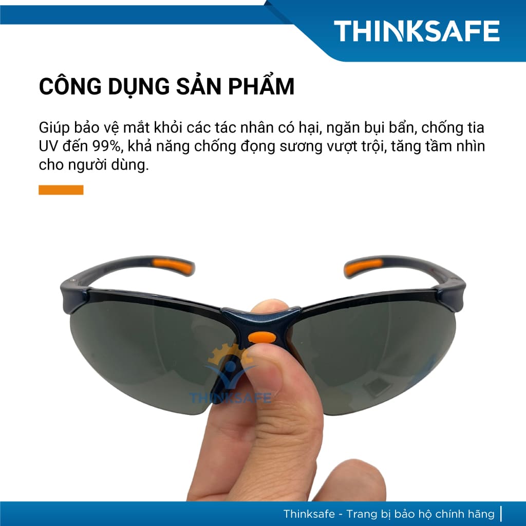 Kính chắn bảo hộ King's Thinksafe, chống tia uv cao cấp, bảo hộ đa năng, chống bụi đi đường, dùng lao động màu đen KY312B