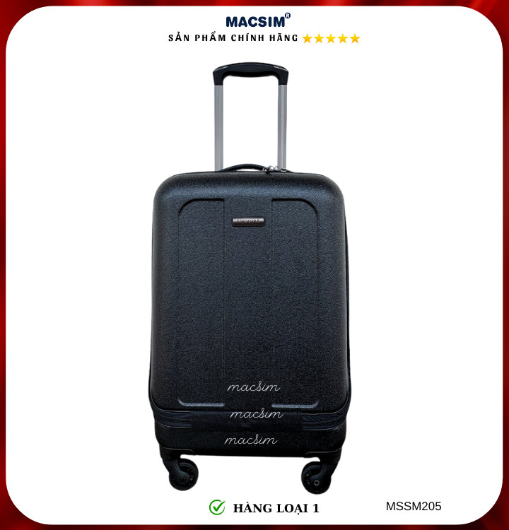 Vali cao cấp Macsim Smooire MSSM205 cỡ 20 inch màu Black, Gold - Hàng loại 1